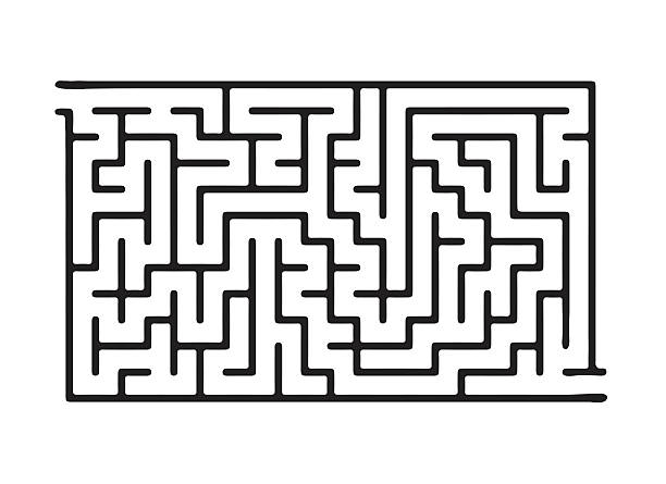 Black vector maze Black vector maze, labyrinth illustration maze road street confusion stock illustrations