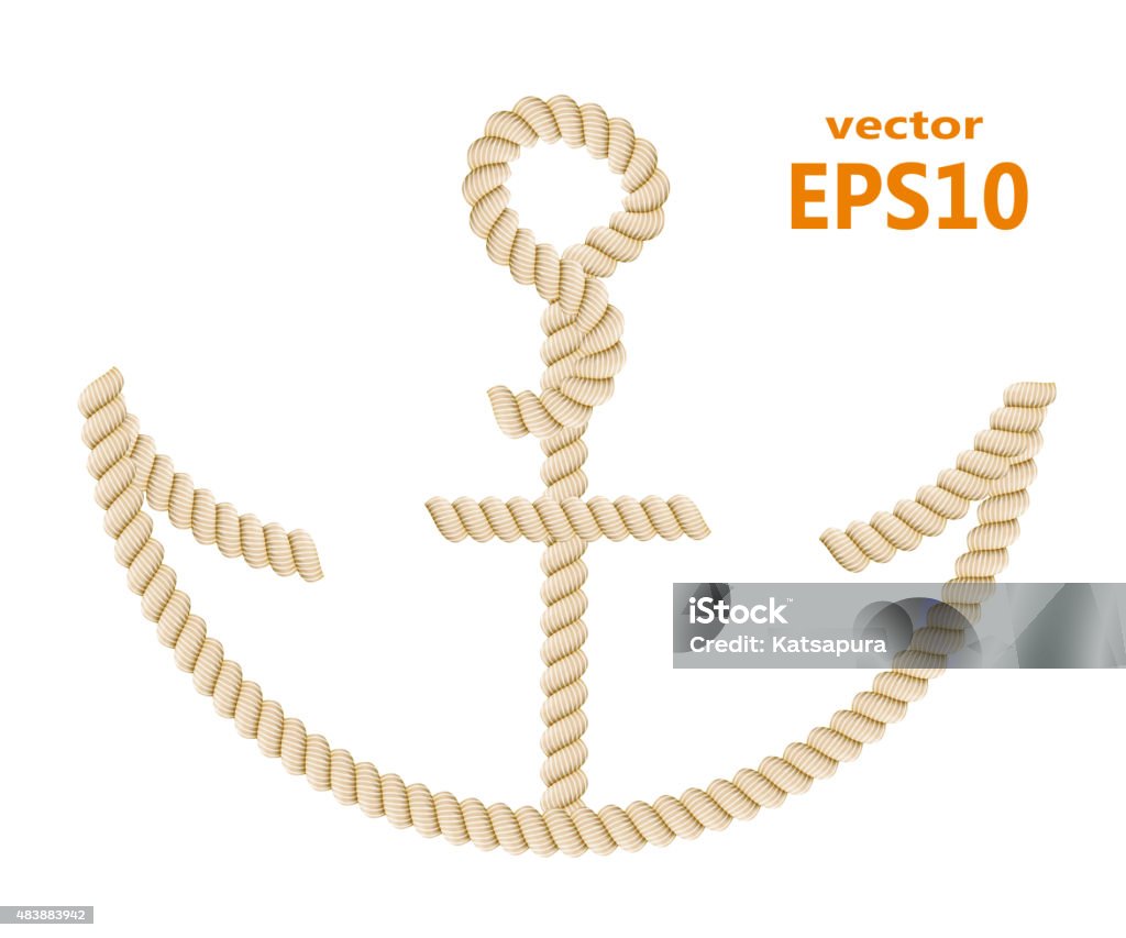 Anchor Rope Design Marine Anchor Rope Design Element Vector Illustration Stock ...