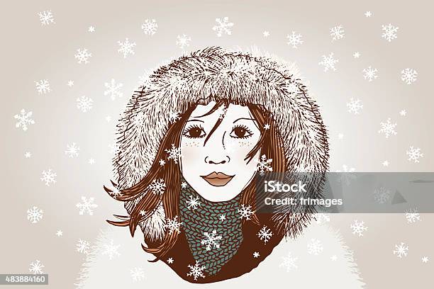 Winter Girl Stock Illustration - Download Image Now - 2015, Adult, Beautiful People