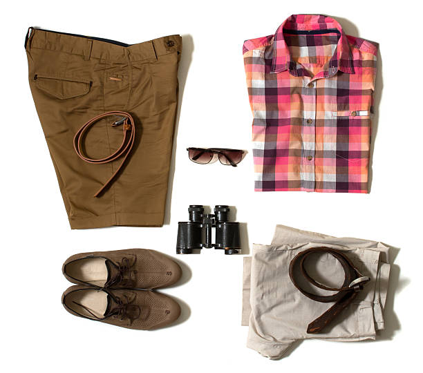 istock Male summer set of clothes on white background 483889644