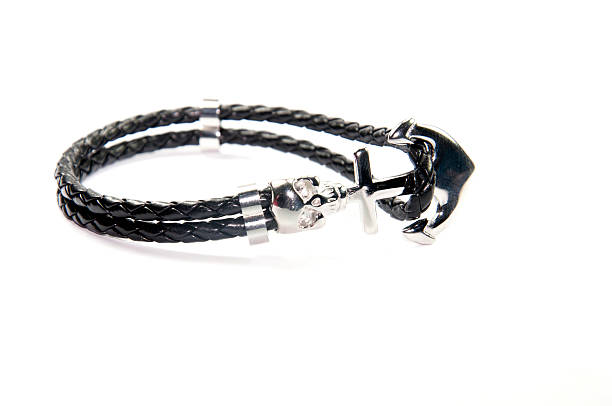 istock leather skull figure men bracelet 483889672