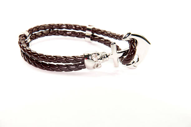 istock leather skull figure men bracelet 483889880