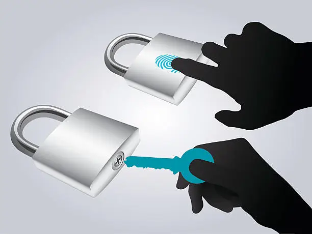 Vector illustration of Security Technology Fingerprint