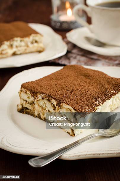 Tiramisu Traditional Italian Dessert Stock Photo - Download Image Now - 2015, Amaretto Liqueur, Cacao Fruit