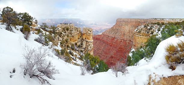 istock Grand Canyon panorama view in winter with snow 483893828