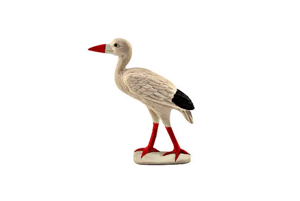Isolated stork toy side view