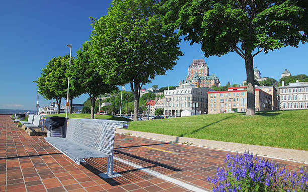 The Old Quebec City District Quebec City Park with a view on the Historical Frontenac Castle and The Old District. buzbuzzer quebec city stock pictures, royalty-free photos & images