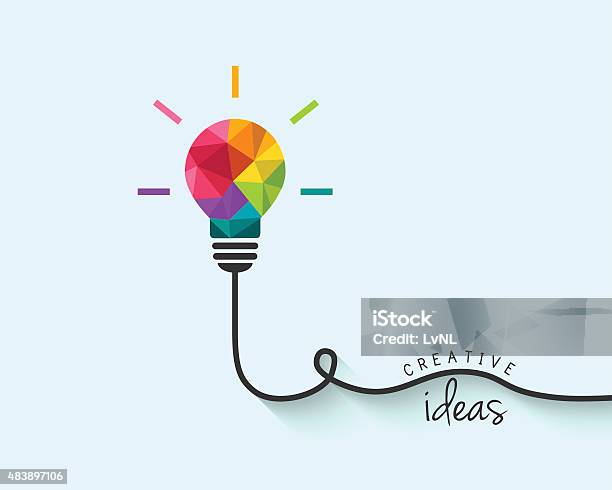 Low Poly Lightbulb As Creativity And Idea Concept Stock Illustration - Download Image Now - Creativity, Ideas, Inspiration