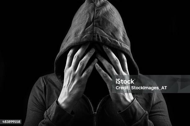 Sad Man Black Background Stock Photo - Download Image Now - Men, Mystery,  20-29 Years - iStock