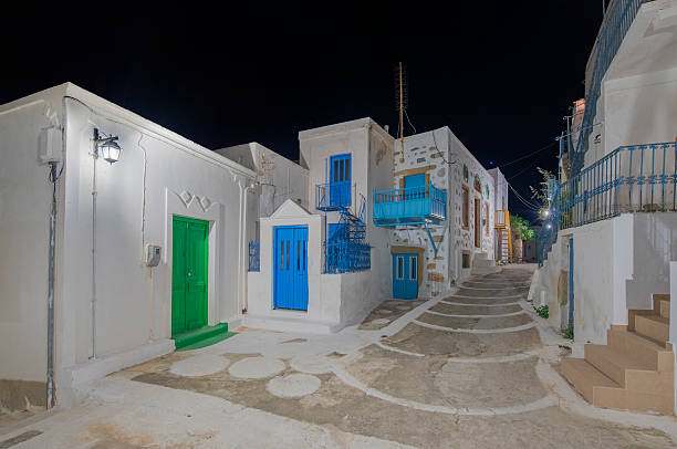 Streets of Astypalaia stock photo