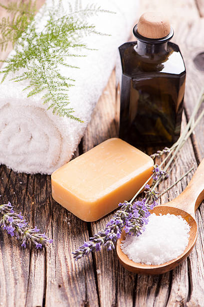 istock Soap with Lavender Flowers 483905850