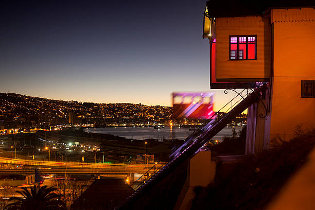 Valparaiso City, Chile Funicular transportation in Valparaiso city, Chile. valparaiso chile stock pictures, royalty-free photos & images