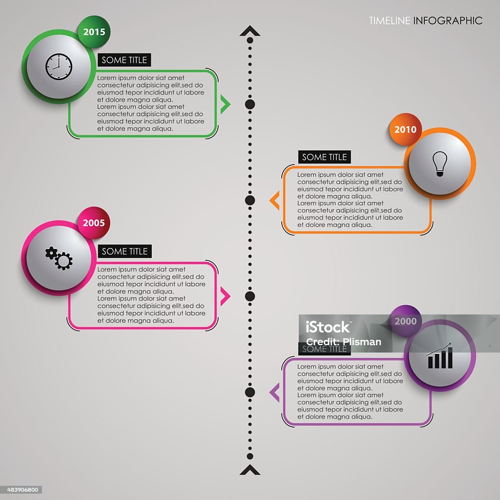 Time Line Info Graphic Gray Round Element Template Stock Illustration ...