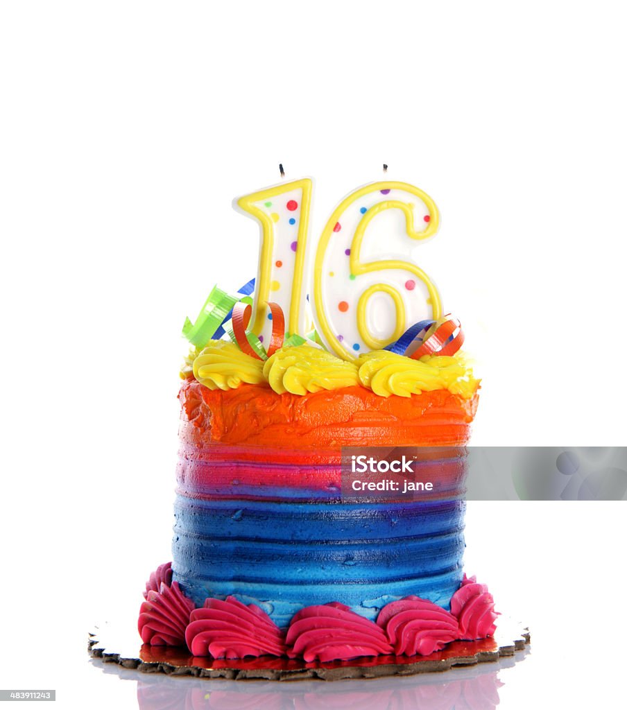 Bolo de Aniversário de 16 anos - Foto de stock de Aniversário de 16 anos royalty-free