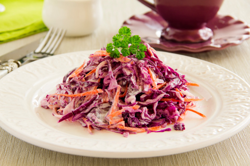 Cole Slaw Salad of red cabbage.