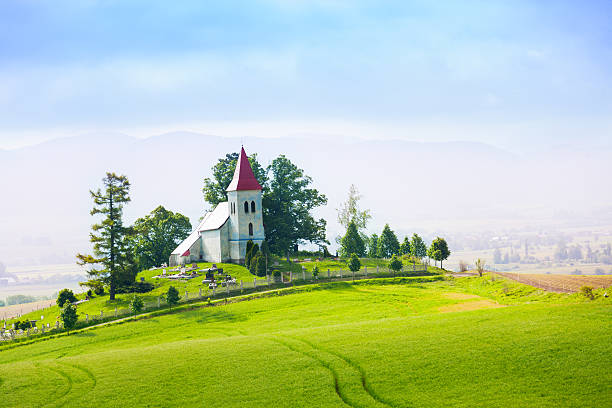 istock Slovakia rural church panorama 483912657
