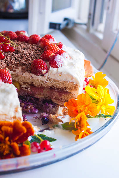 istock Berry flower cream cake 483913284