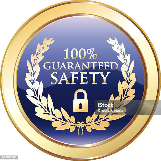 Gwarantowana Złotą Nagrodę Bezpieczeństwa - Stockowe grafiki wektorowe i więcej obrazów 100 procent - 100 procent, Bezpieczeństwo sieciowe, Diadem