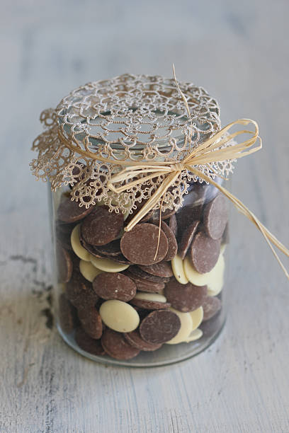 istock Chocolate in jar with doily 483913940