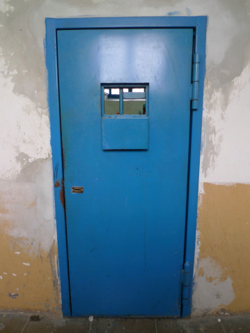 cell door at san sebastiano gal, sassari, sardinia, italy