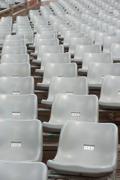 istock Row of grey seats. 483915937