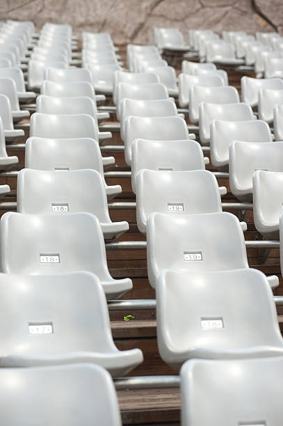 istock Row of grey seats. 483915947