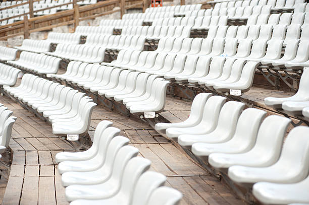istock Row of grey seats. 483916017