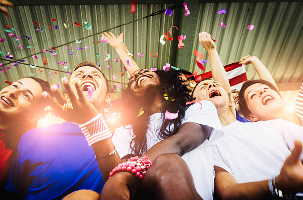 istock Young American supporters at stadium 483916825