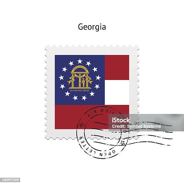 State Of Georgia Flag Postage Stamp Stock Illustration - Download Image Now - Georgia - US State, Postage Stamp, Authority