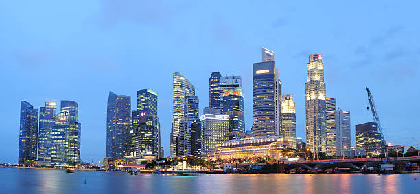 istock Central Business District in Singapore in Twilight 483917424