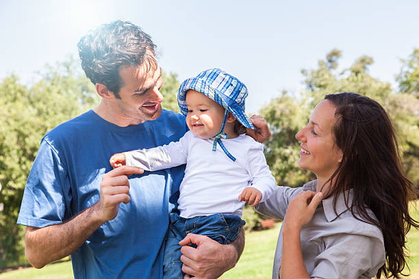 istock Happy young family in the park 483917501