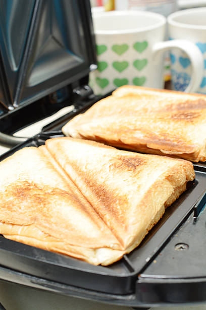 istock Grilled bread on electric grill 483917612