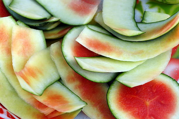 워터멜론 rinds - watermelon fruit food portion 뉴스 사진 이미지