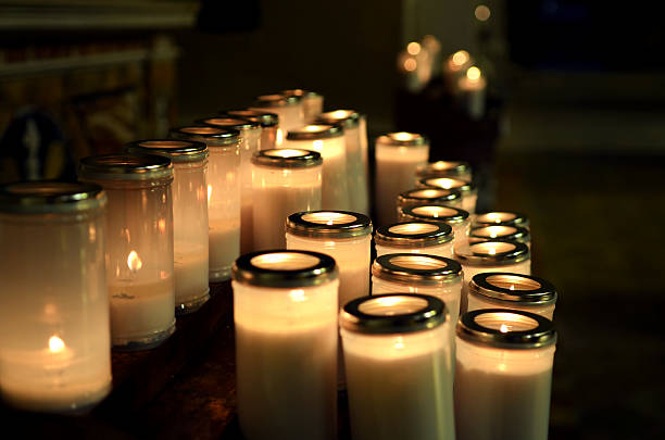 istock Candles at church 483918486