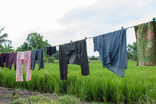 istock laundry clothes hanging outdoors 483919100