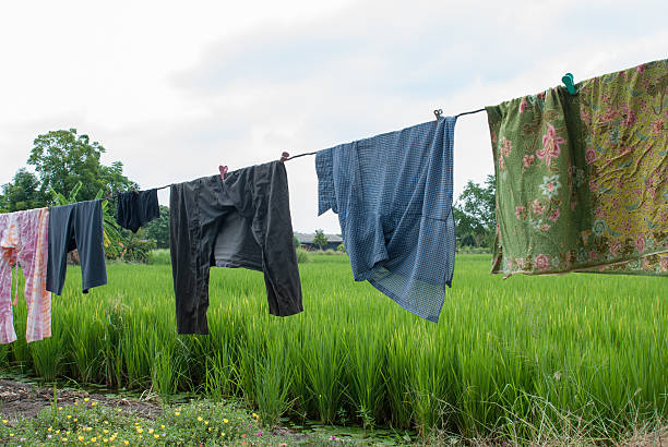 istock laundry clothes hanging outdoors 483919104