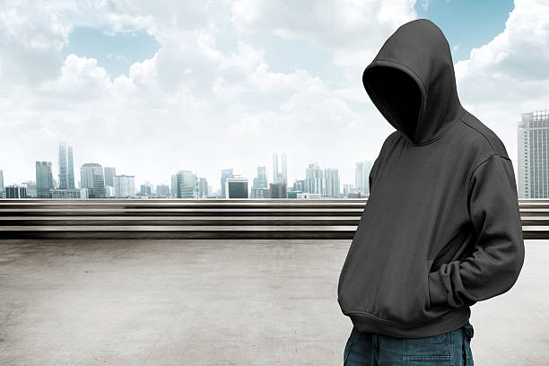 istock Faceless man in hood 483919492