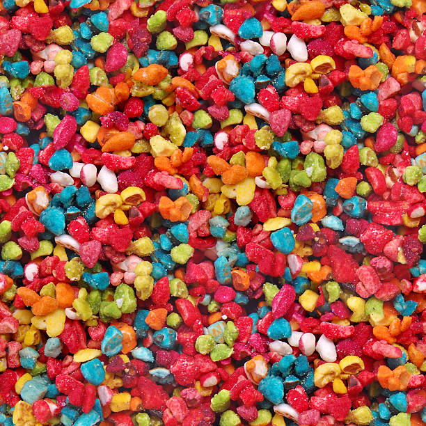 istock Seamless texture of color easter candies 483925150
