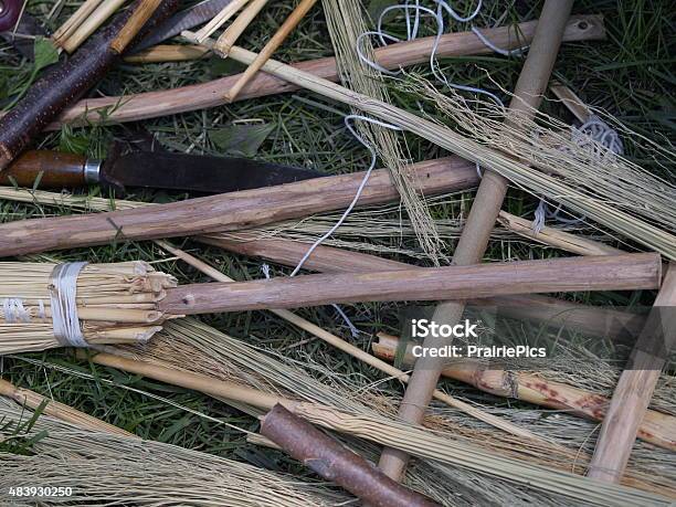 Old Fashioned Brooms Stock Photo - Download Image Now - 2015, Art And Craft, Broom