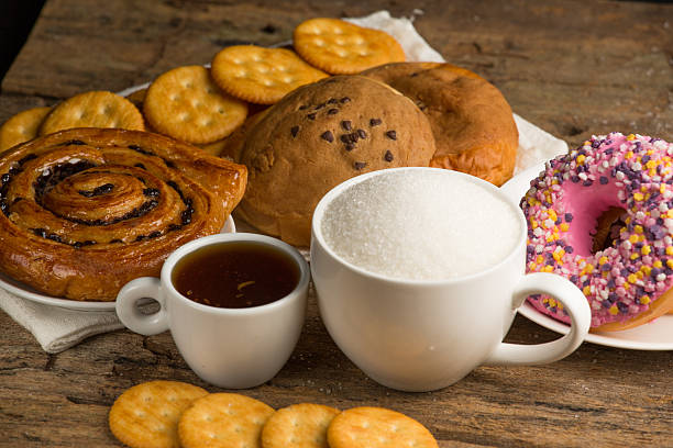 Sweet Breakfast coffee bagel bun and muffin