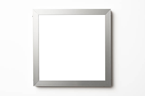 isolado foto da praça de alumínio quadro em branco sobre fundo branco - window frame window isolated clipping path - fotografias e filmes do acervo
