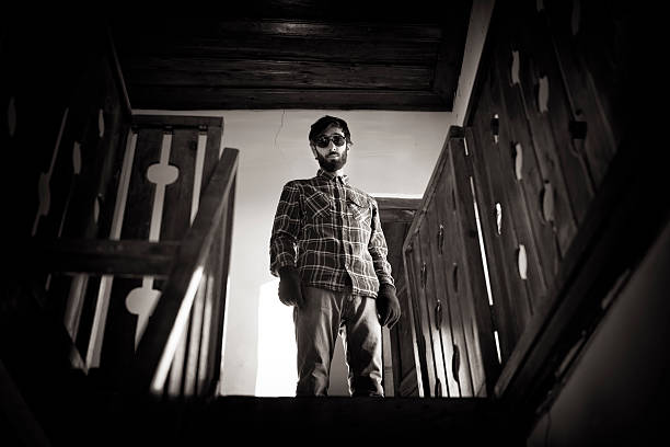 Man in abandoned house
