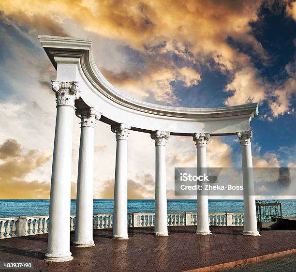 Ancient Greek Columns Stock Photo - Download Image Now - 2015, Antiquities, Architectural Column