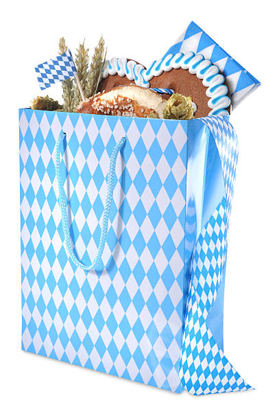 bavarese shopping bag - tragetasche foto e immagini stock