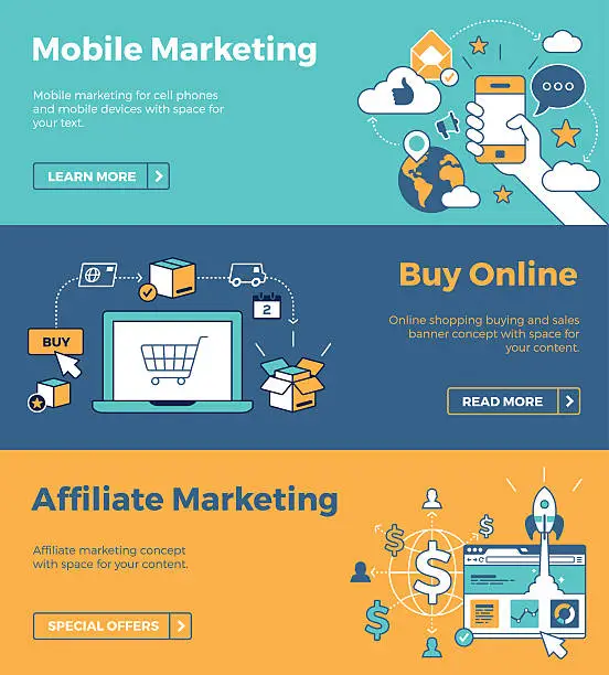 Vector illustration of Internet Marketing Banners