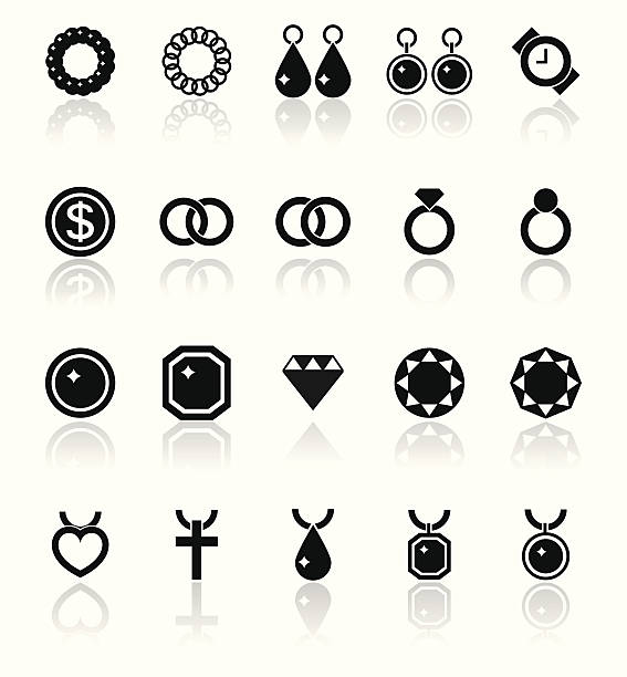 Jewelry Icons Set Stock Illustration - Download Image Now - Wedding Ring,  Icon, Cross Shape - iStock