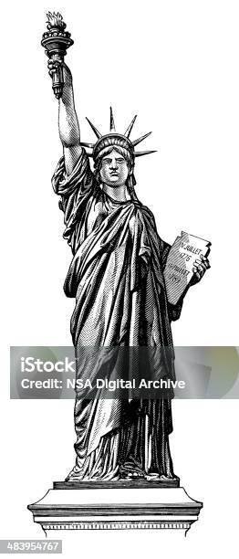 Vintage Illustrazioni E Clip Art Statua Della Libertà - Immagini vettoriali stock e altre immagini di Statua della Libertà - New York