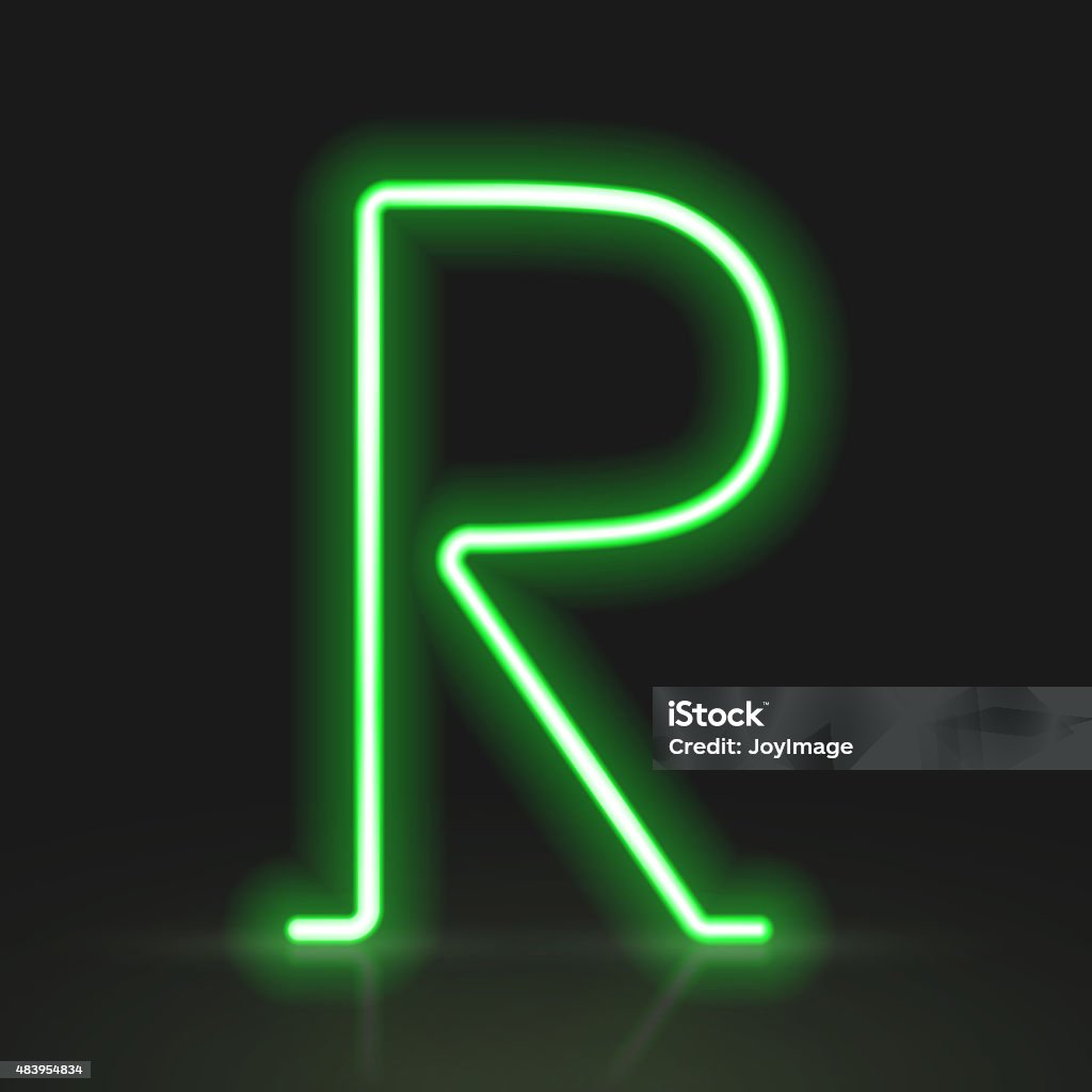 Green Noen R 3d Green Neon Light Letter R Stock Illustration - Download Image Now ...