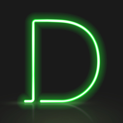 3d Green Neon Light Letter D Stock Illustration - Download Image Now ...
