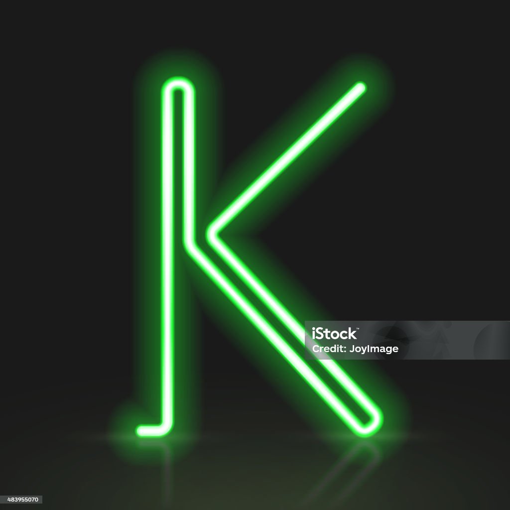 3d Green Neon Light Letter K Stock Illustration - Download Image Now -  2015, Abstract, Alphabet - iStock